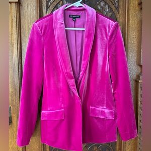 INC Fuchsia Pop Velvet Women's Blazer